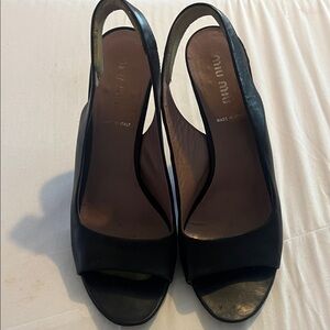 Miu Miu Elegant Black Slingback Heels